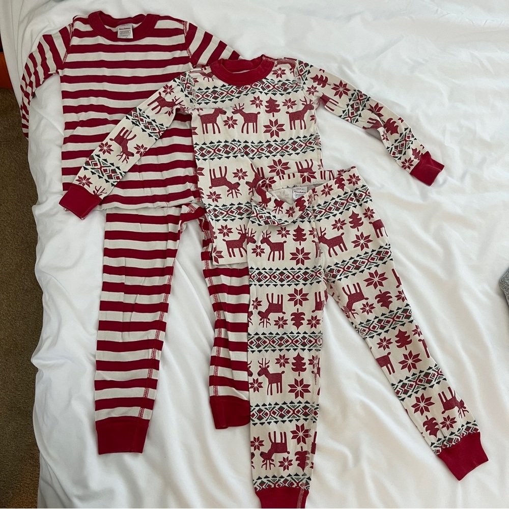 Hanna Andersson 100% organic cotton, holiday long johns, child size 110 cm, US 5